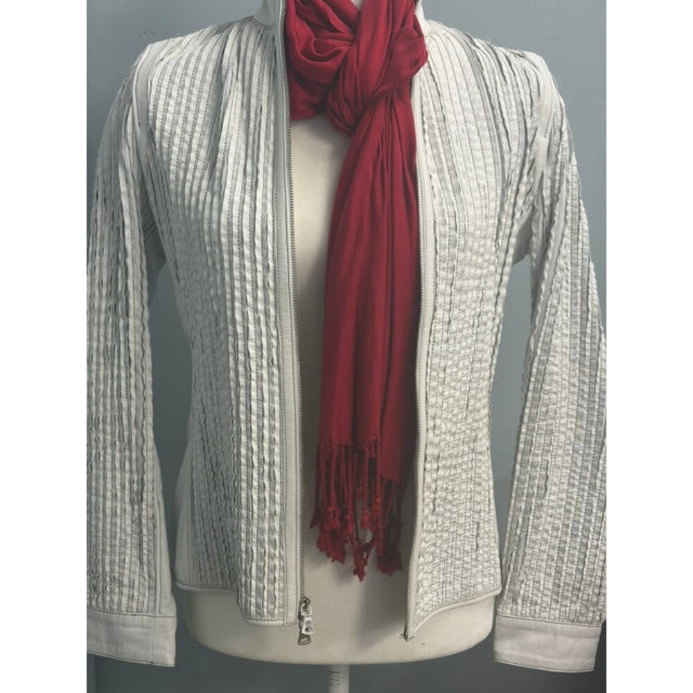 Overland White Leather Jacket - Small